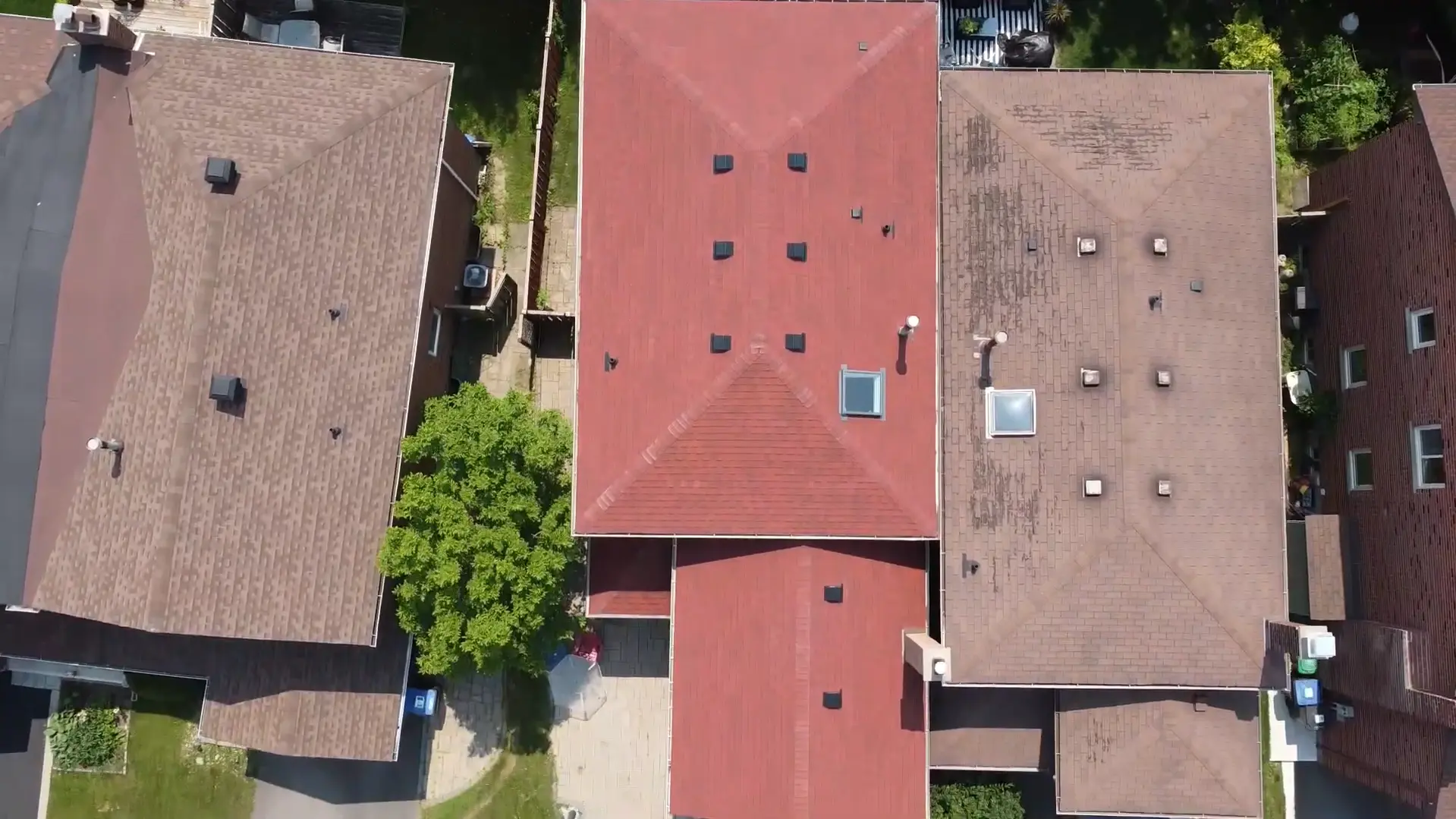 Roof replacement using Landmark Pro Red Oak Shingles.